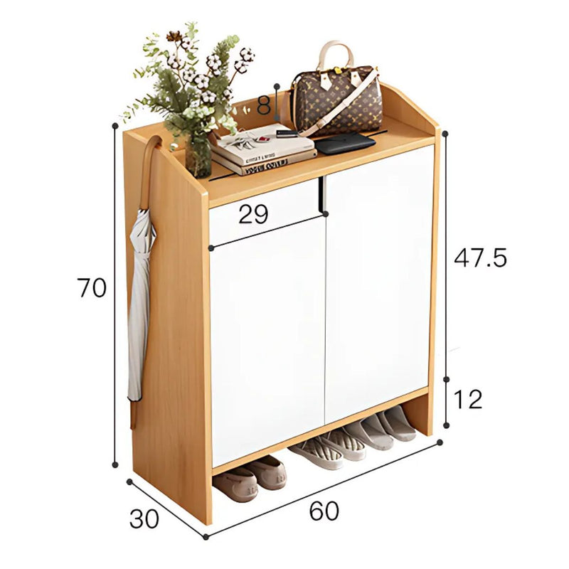 Mueble Recibidor 60x30x70cm con Almacenamiento y Espacio para Calzado. Gabinete Organizador.