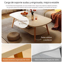 Mesa de Centro Moderna con Repisa Inferior 100x50x42cm. Esquinas Redondeadas. Color blanco.