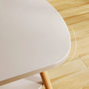 Mesa de Centro Moderna con Repisa Inferior 100x50x42cm. Esquinas Redondeadas. Color blanco.