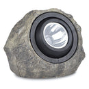 Roca Solar. Lampara Luz solar para jardín. IP65 Foco lampara con panel solar en forma de piedra. Luz blanca y cálida.