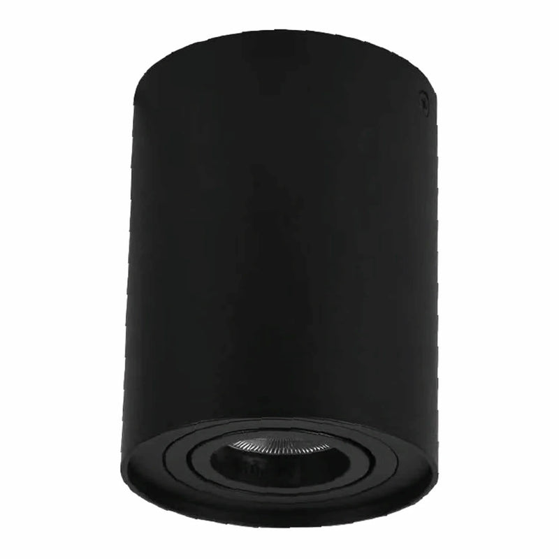Lámpara de Techo Negra Dirigible Base 1XGU10  Foco cilindrico 10 cm altura ajustable. No incluye bombillo