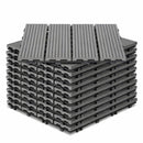 Baldosas Deck WPC 30x30 cm Pack 8 Piezas. Piso Exterior Madera Plástico PP Resistente al Agua y UV. Sistema Encaje Fácil. Uso Jardín Terraza Patio Color Gris Oscuro