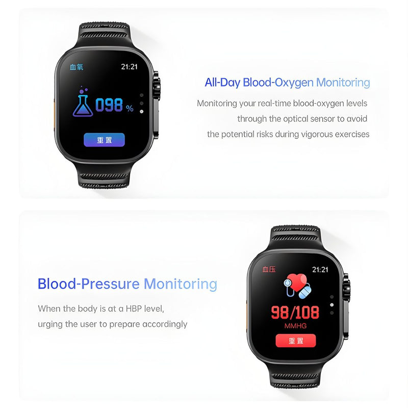 Smartwatch Deportivo 49mm con Llamadas Bluetooth. Reloj Inteligente con Pantalla 2.01”, NFC y Monitoreo de Salud. Resistente IP65.