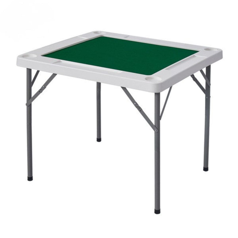 Mesa de Dominó Plegable con Superficie Antideslizante Verde. Mesa de Juego Portátil con Patas Metálicas Para Cartas y Juegos de Mesa. (88x88x74cm)