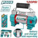 Compresor de Aire Automático inalámbrico 20V. Presión máx. 120 PSI (8.27 Bar). No incluye batería ni cargador.