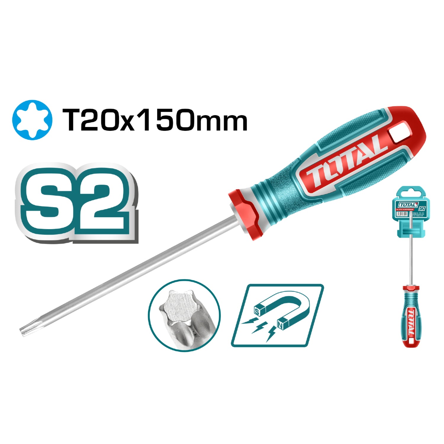 Destornillador Torx 20x150mm Material de la hoja: S2 Tipo de punta: Torx T10 Magnético