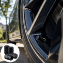 Tapones Universales para Válvula de Llanta en Aluminio Negro. Protectores Antipolvo para Auto, Moto, SUV y Bicicleta. Set de 4 Piezas.