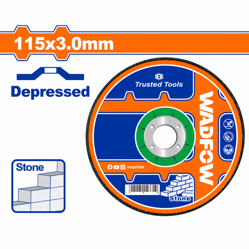Disco de corte para piedra de 115 mm (4-1/2") x 3,0 mm (1/8") x 22,2 mm (7/8") Centro Hundido.