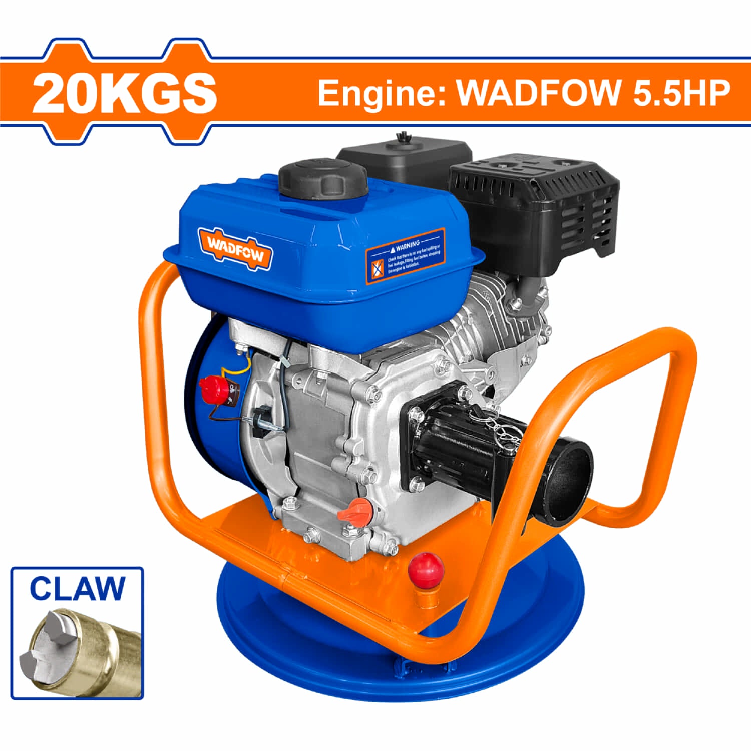 Vibrador de Concreto a Gasolina 4Kw (5.5HP) Tipo Garra, Tanque 3.6L Compatible con WVRP1A38, WVRP1A45,WVRP1A60 No incluye vibrador.