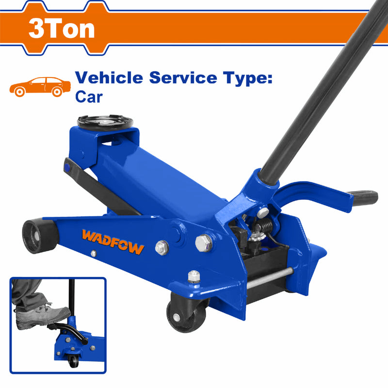 Gato Hidráulico de Piso 3 Ton. Altura min:145mm. Alt. Elevación: 500mm. Ideal autos Gato Caiman