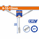 Llave Y para dados de llantas. 8-10-12mm. Cr-V. Cromado plateado. 135mm.