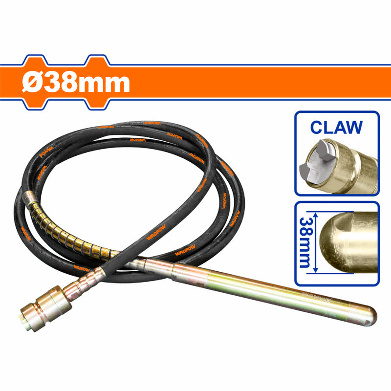 Poker de vibracion para vibrador de concreto díametro 38mm Longitud 465mm Acoplamiento de garra.