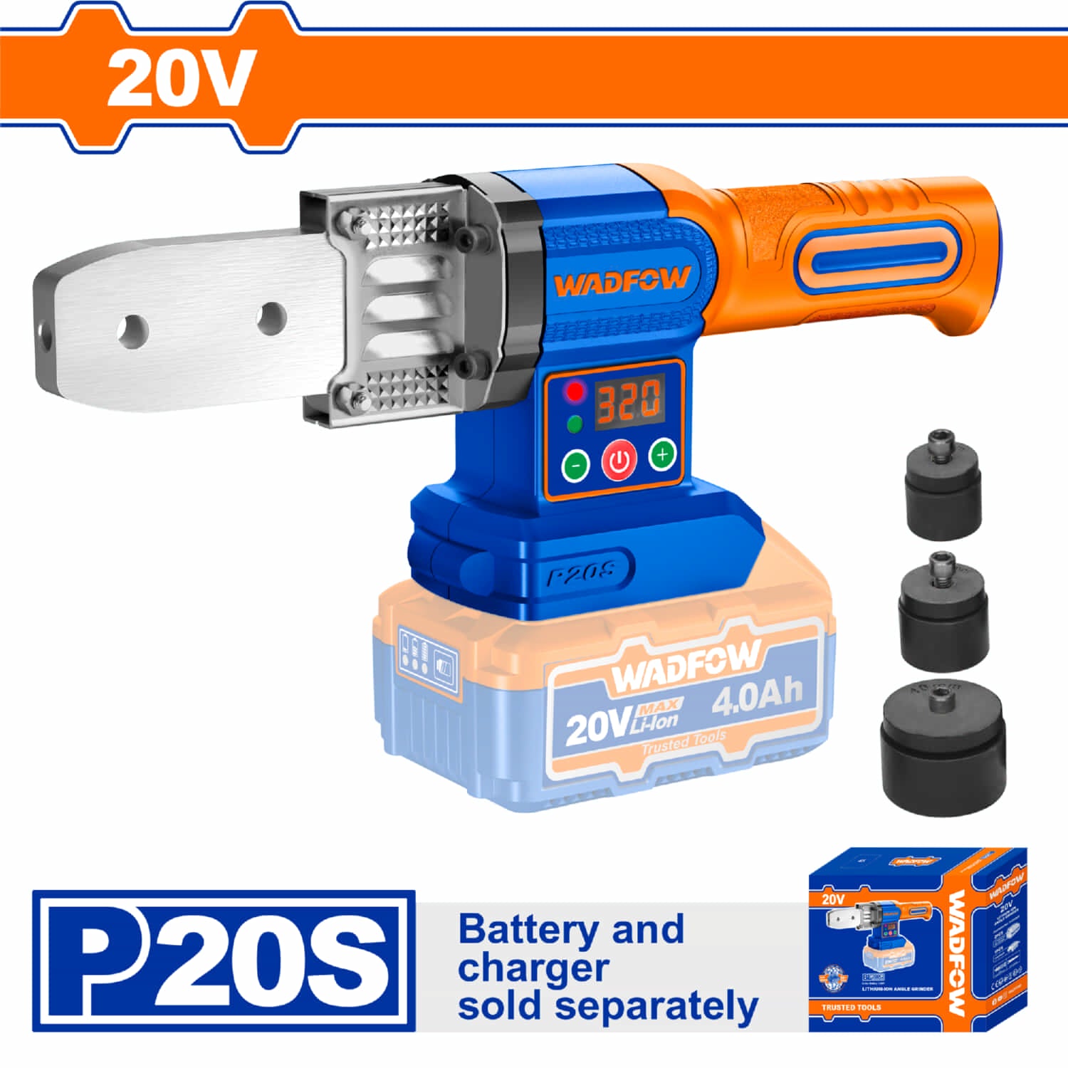 Termofusora para Soldar 20V 0-320 ℃ Ideal para Tubos plásticos. No incluye batería ni cargador. Soldadora de Tubos.