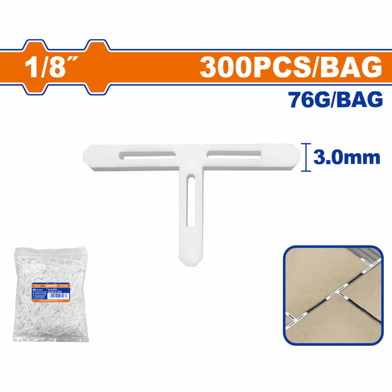 Espaciador de Baldosas Tipo T Separador de Baldosas 1/8" 3mm Se vende en paquete de 300 piezas.