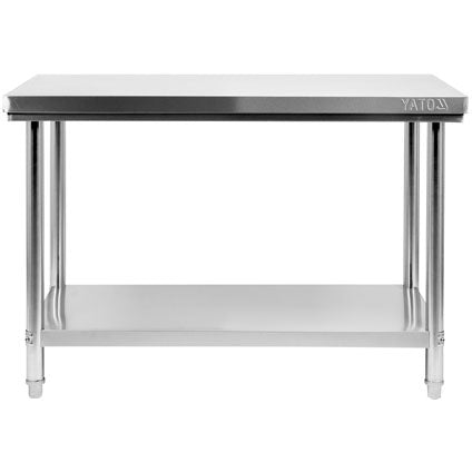 Mesa inoxidable De Trabajo Central Con Repisa(1200 X 700 X H 850 mm)