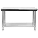 Mesa inoxidable De Trabajo Central Con Repisa (1500 X 700 X H 850 mm)