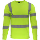 Camisa sueter manga larga amarillo fosforescente talla L drifit de seguridad con rayas reflectivas