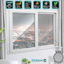 Ventana Corredera UPVC Blanca 150X120cm Reforzada Anti UV  Vidrio de seguridad Templado 5mm (5 años de Garantía) Incluye malla mosquitera y Kit de ventana Francesa
