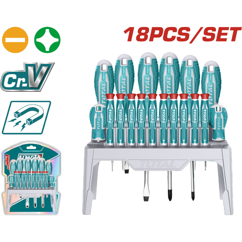 Juego de 18 pcs de destornilladores regulares y de presicion. CR-V