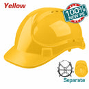 Casco de Seguridad Color Amarillo. 8 Puntos de Suspension. Ajustable. Carcasa de PE con Respiraderos