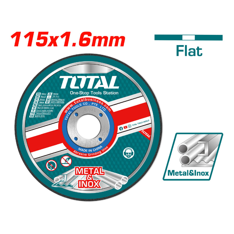 Disco de corte para metal plano 115MM ( 4 1/2" )X 1.6MM (1/16")X22.2MM (7/8")