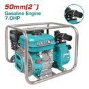 Bomba De Agua A Gasolina 7.0 HP, Diametro De Salida 50Mm ( 2" ). Flujo Max. 550 L/Min ( Lift 28M ),