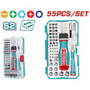 Juego de 55 pzas de Brocas con Destornillador Intercambiable. CR-V. Acero de Alta Calidad.