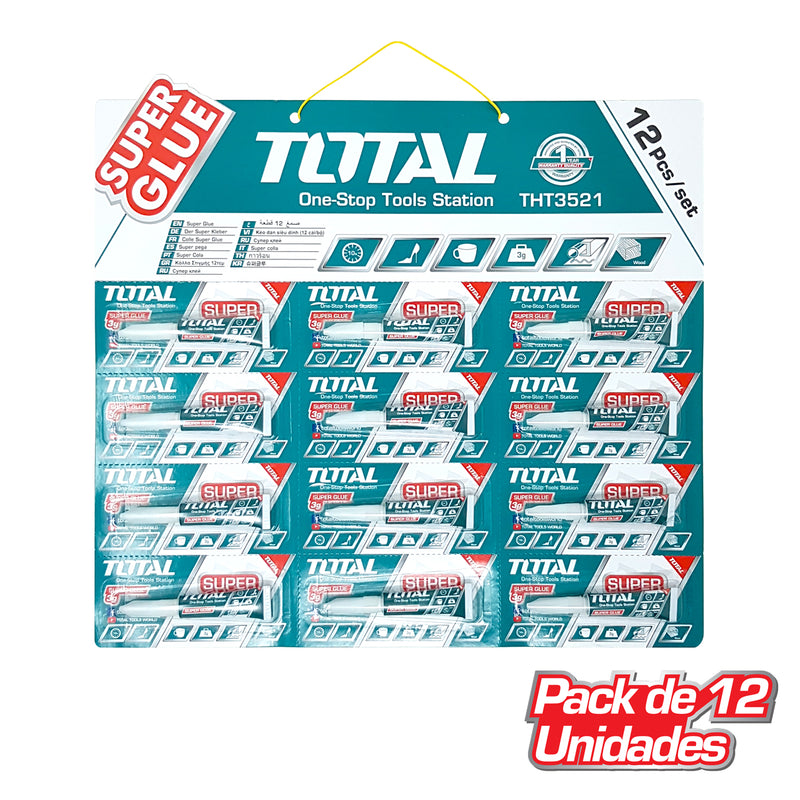 (Carton de 12pcs) Super pegamento “Super Glue” transparente, crazy glue 100% pura.