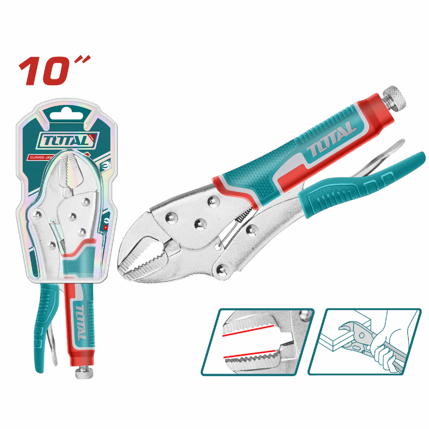 Alicate de presion 10" mandibula recta. Modelo economico