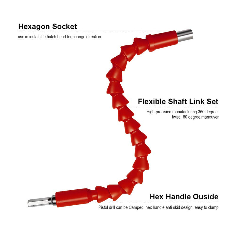 Extensión para destornillador flexible conector magnético de 1/4"