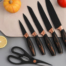 Cuchillos de Cocina Profesionales. Set de 9 piezas. Juego de cuchillos con tijera, pelador y afilador.