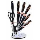 Cuchillos de Cocina Profesionales. Set de 9 piezas. Juego de cuchillos con tijera, pelador y afilador.