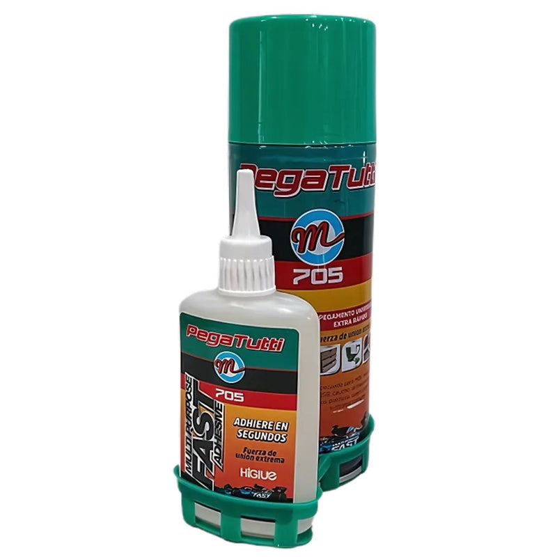 Pegamento Universal (Set Spray y Líquido). Adhesivo de Alta Resistencia y Secado Rápido para Madera, Plástico y Más.