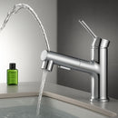 Llave De Lavamanos Extraíble Con Alcance de 60cm. Grifo De Lavabo Color Plateado. Pluma Con Doble Función.