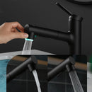 Llave De Lavamanos Extraíble Con Alcance de 60cm. Grifo De Lavabo Color Negro. Pluma Con Doble Función.