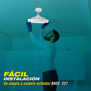 Abanico De Techo Ventilador UFO LED 10" Base E27 30W, Luz regulable Calido y Blanco, CCT. 260X120mm Dimeable