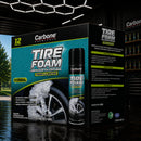 Espuma Limpiadora Tire Foam para LLantas 650ml Alta Brillantez. Spray Abrillantador y Protector de Neumáticos de Autos y Motos con Efecto Negro Intenso