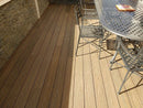 Deck WPC piso exteriores dual color Marron Teca y Marron claro por el otro lado 23x140x2900mm