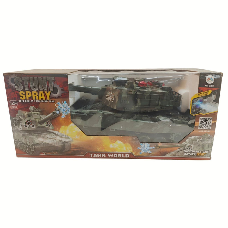 Tanque de Guerra de Camuflaje Militar a Control Remoto con Luz, Sonido y Bombas de Agua 47cm Juguete para Niños