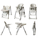 Silla de Comer para Bebés y Niños. Silla Alta Multifuncional Reclinable y Plegable. Trona Evolutiva con Altura Ajustable y Ruedas. Silla de Alimentación.