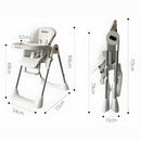Silla de Comer para Bebés y Niños. Silla Alta Multifuncional Reclinable y Plegable. Trona Evolutiva con Altura Ajustable y Ruedas. Silla de Alimentación.