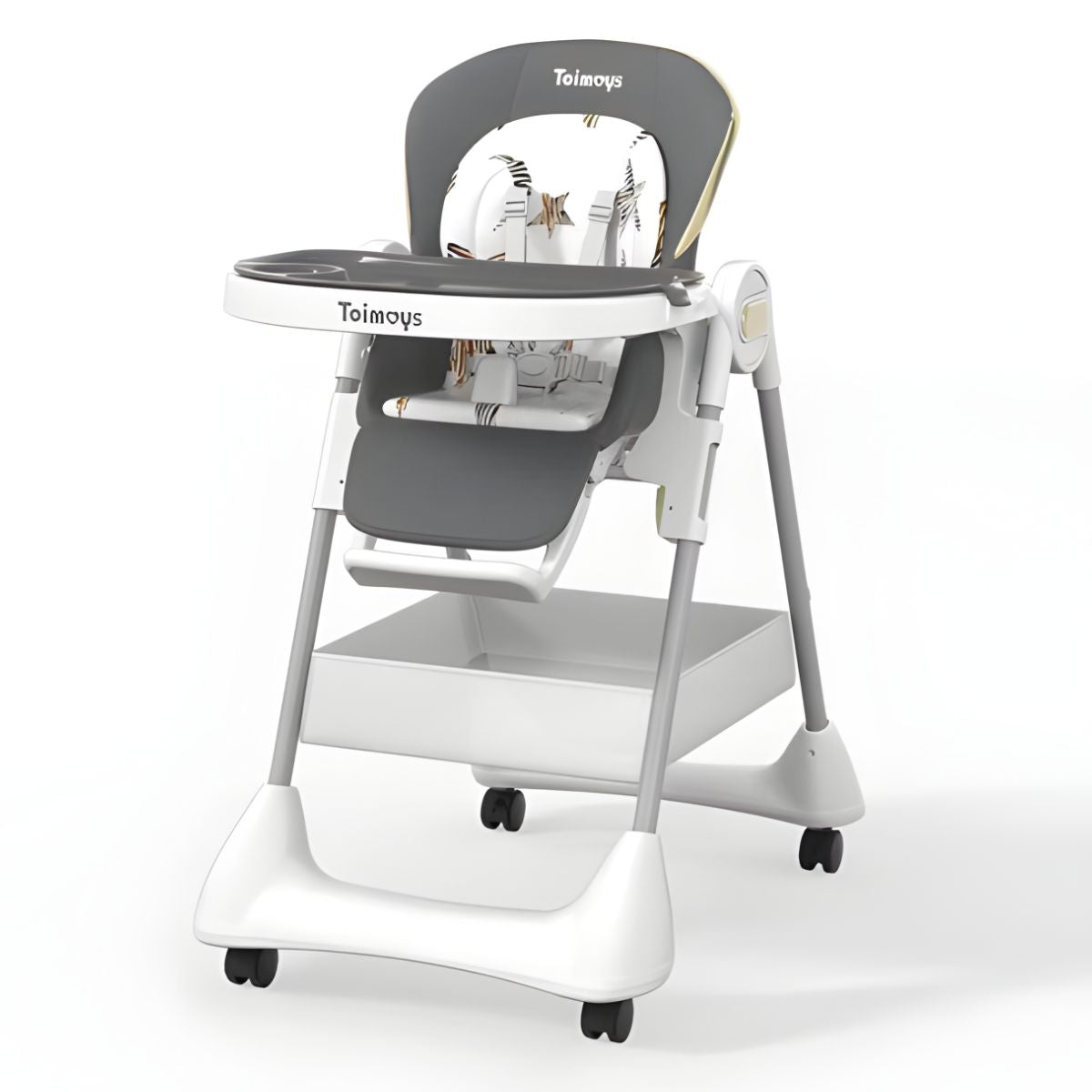 Silla de Comer para Bebés y Niños. Silla Alta Multifuncional Reclinable y Plegable. Trona Evolutiva con Altura Ajustable y Ruedas. Silla de Alimentación.