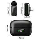 Micrófono Inalámbrico Dual con Cancelación de Ruido inteligente. Conexión USB-C. Estuche con Pantalla Digital.
