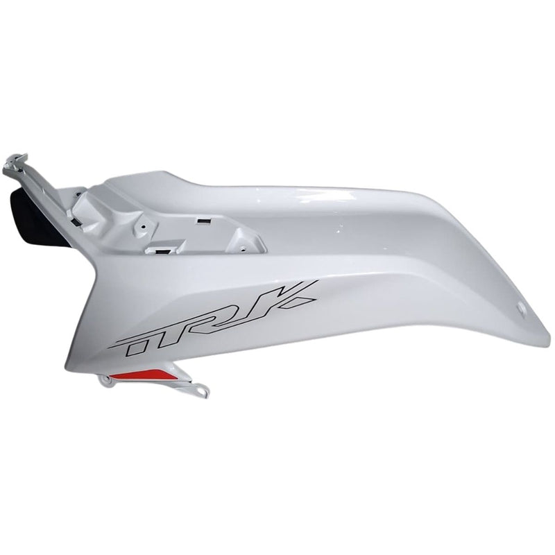 Covertor izquierdo del tanque de combustible  blanco-negro con sticker (TRK702X) FRONT LEFT FUEL TANK GUARD WHITE X1/MATT BLACK BG WITH STICKER