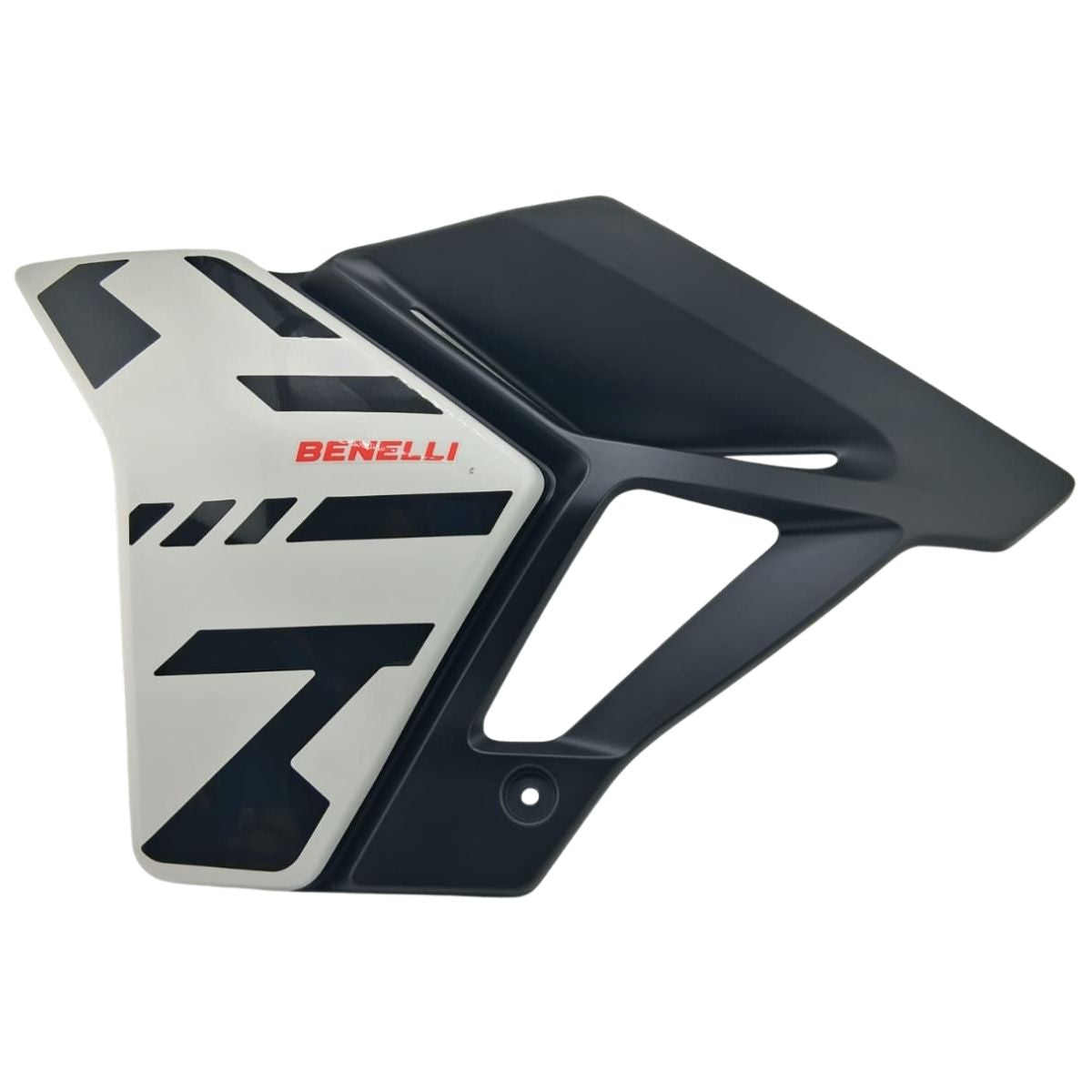 Covertor inferior del tanque de combustible blanco-negro con sticker (TRK702X) LEFT LOWER GUARD FUEL TANK WHITE/MATT BLACK X1/BG WITH STICKER