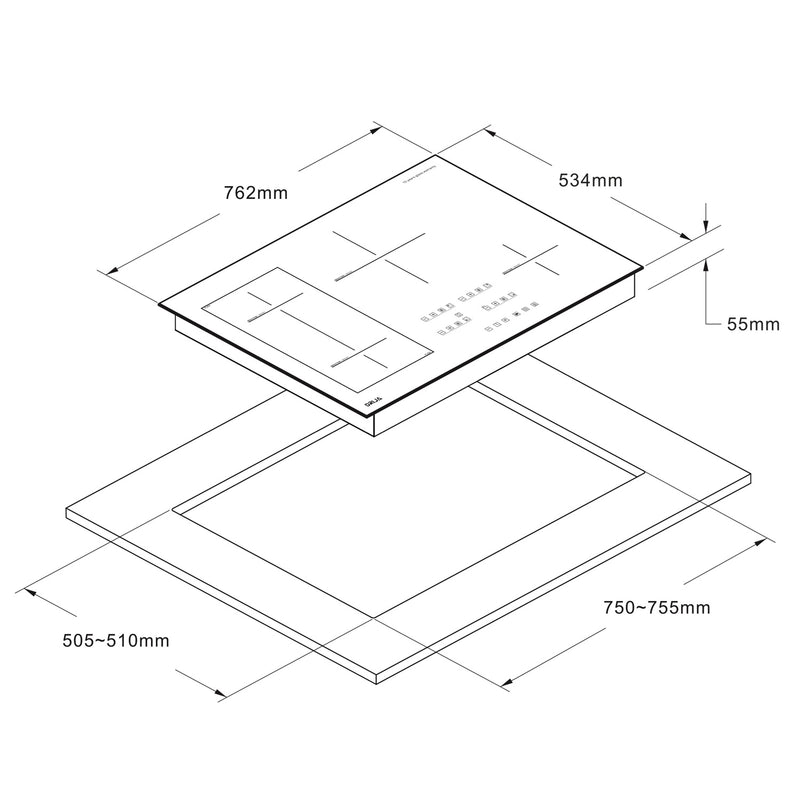 Estufa eléctrica empotrable de inducción Munich 76