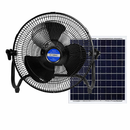 Abanico Solar 12” con Panel Solar 8000mAh y 15W. Ventilador Recargable Portátil de 3 Velocidades Adaptador 9V/2A (340x108mm). Color Negro