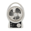 Abanico Solar Multimedia 8” con Lámpara LED y Panel Solar 9V/3W de 5500mAh 10W. Ventilador Recargable con Bluetooth, Radio FM, USB y Micro SD de 2 Velocidades. Color Blanco