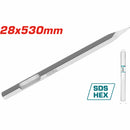Cincel Hexagonal de Punta 28x520mm. Compatible para rotomartillos HEX TH220502