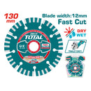 Disco de Diamante 130mm Corte rápido. Seco y Húmedo. Compatible con: TWLC1301